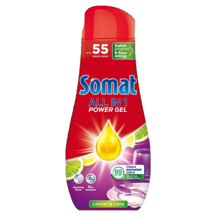 Somat gel do myčky All in 1 Lemon &amp; Lime, 55 dávek, 990 ml