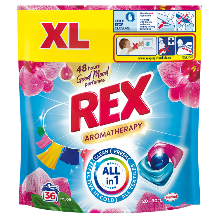 REX prací kapsle Aromatherapy Orchid Color 36 praní, 432g