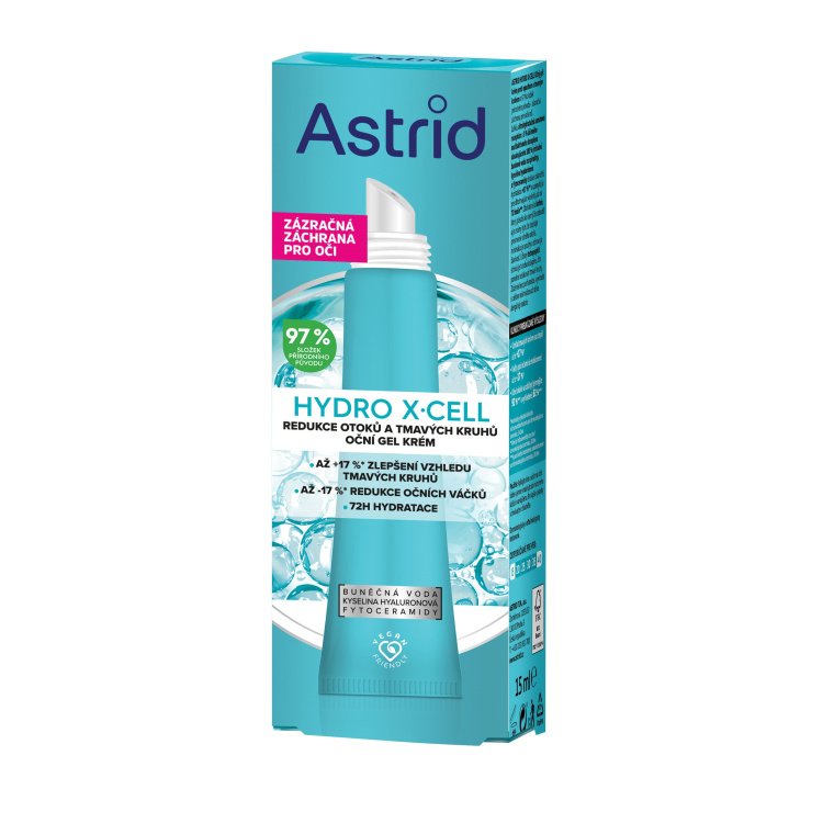 Astrid oční gel Hydro X-Cell proti otokům a kruhům, 15 ml