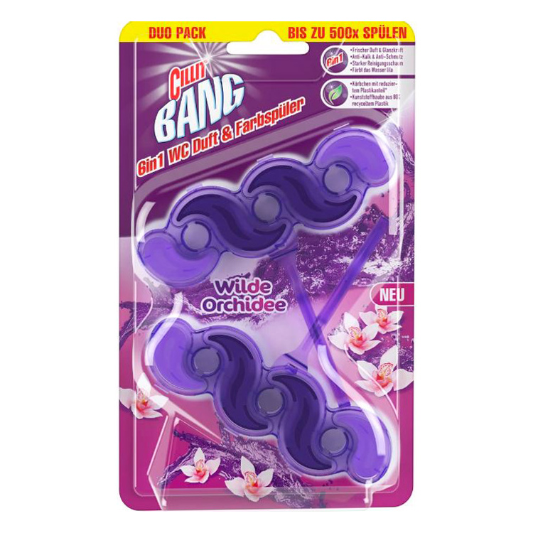 Cillit BANG Tuhý WC blok 6v1 Wild Orchidee, 2 ks