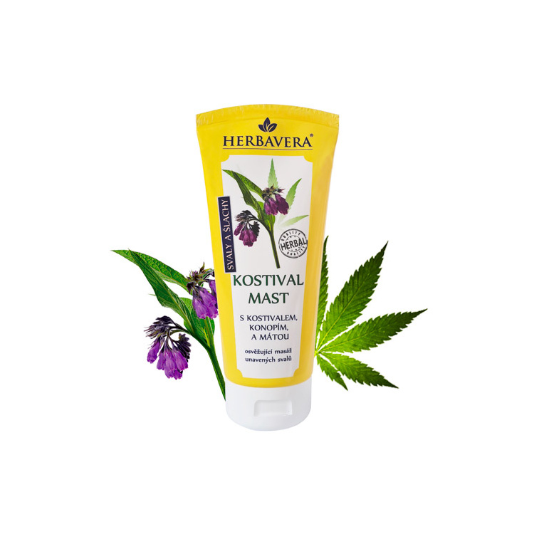 Herbavera kostivalová mast s konopím a mátou, 200 ml