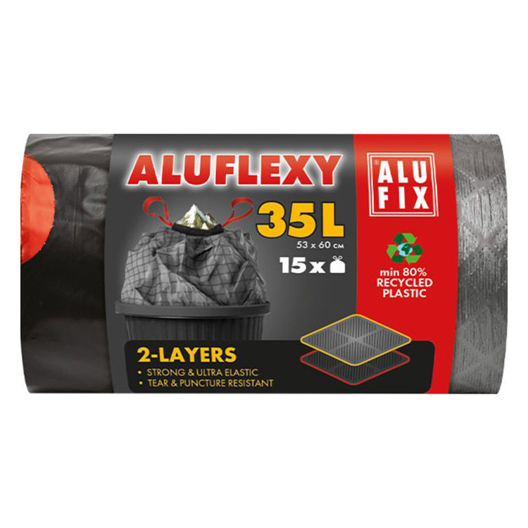 Alufix pytle na odpad, zatahovací, 28µ , 53 x 60 cm, 35 l, 15 ks