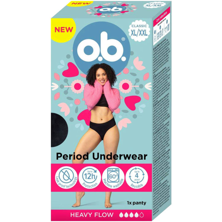 O.B. menstruační kalhotky, velikost XL/XXL, 1 ks