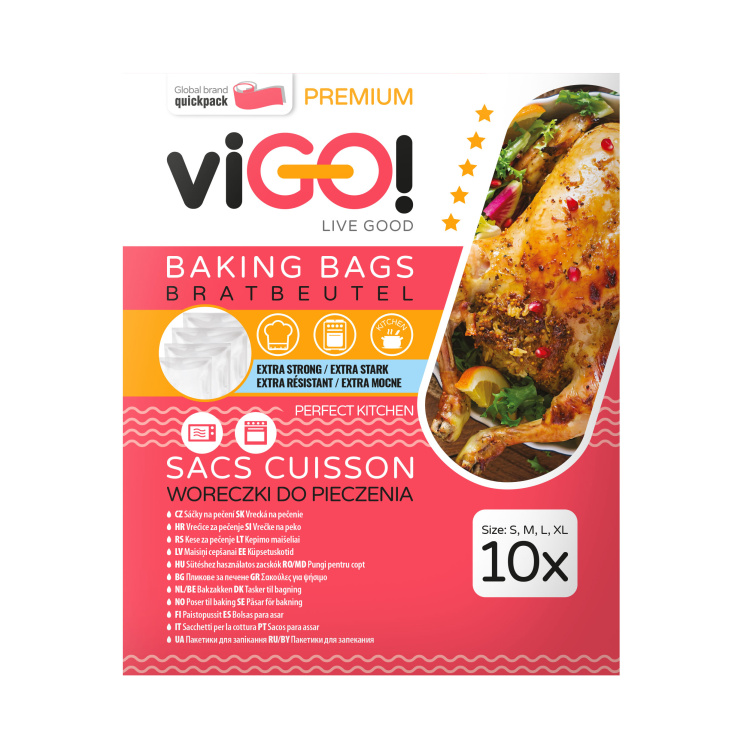 Sáčky na pečení viGo mix, S, M, L, XL 10ks