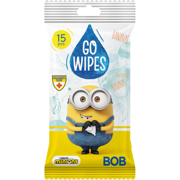 Go Wipes dětské vlhčené ubrousky s motivem Mimoňů, 15 ks