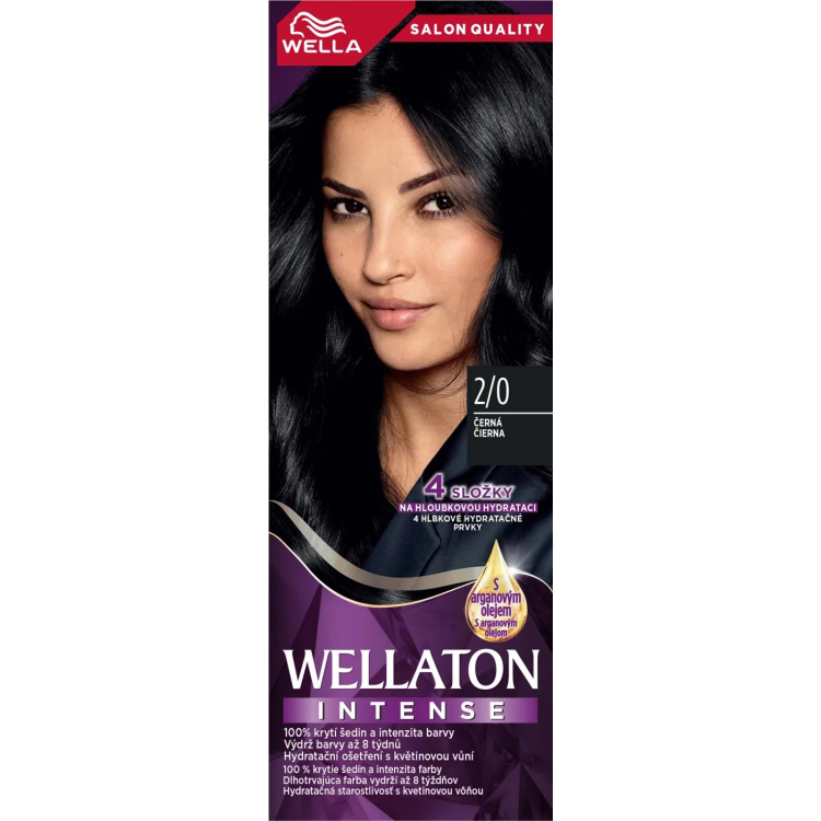 Wella barva na vlasy Wellaton Intense 2/0 černá, 110 ml