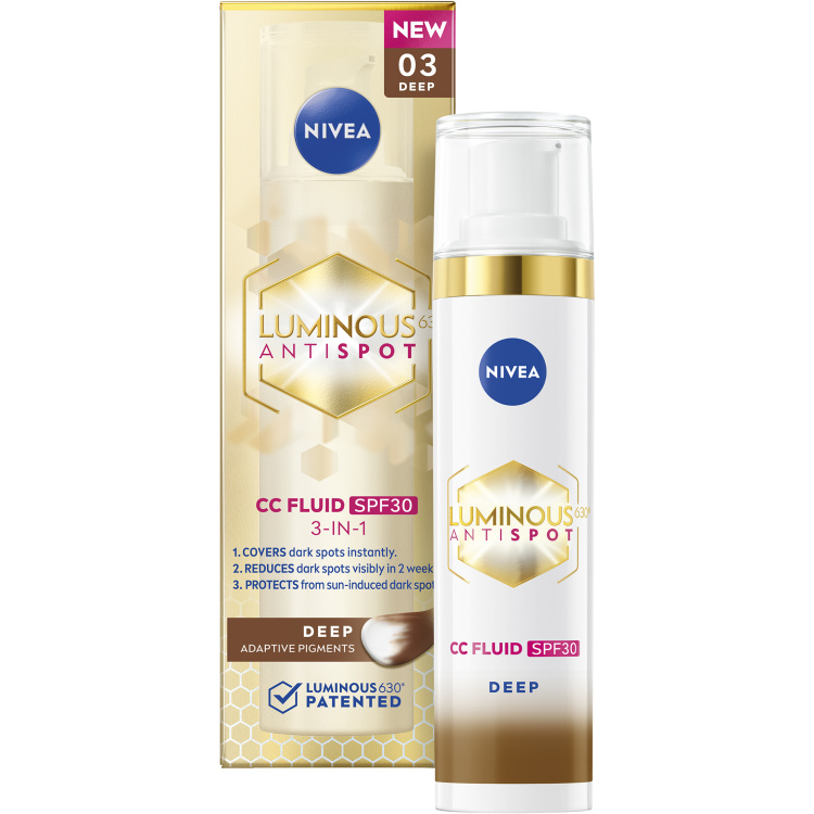 Nivea Luminous630 CC krém 3 v 1, tmavý odstín, OF 30, 40 ml