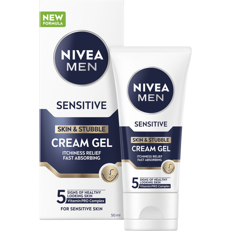 Nivea Men Sensitive krémový gel na citlivou pleť a strniště, 50 ml