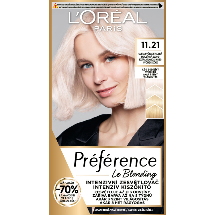 L&#039;oreal Paris Préférence inzenzivní zesvětlovač na vlasy, Moscow ultra světlá studená perleťová blond 11.21