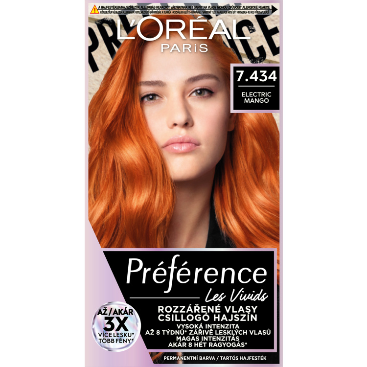 L&#039;oreal Paris Préférence Vivid Colors barva na vlasy, Electric Mango 7.434
