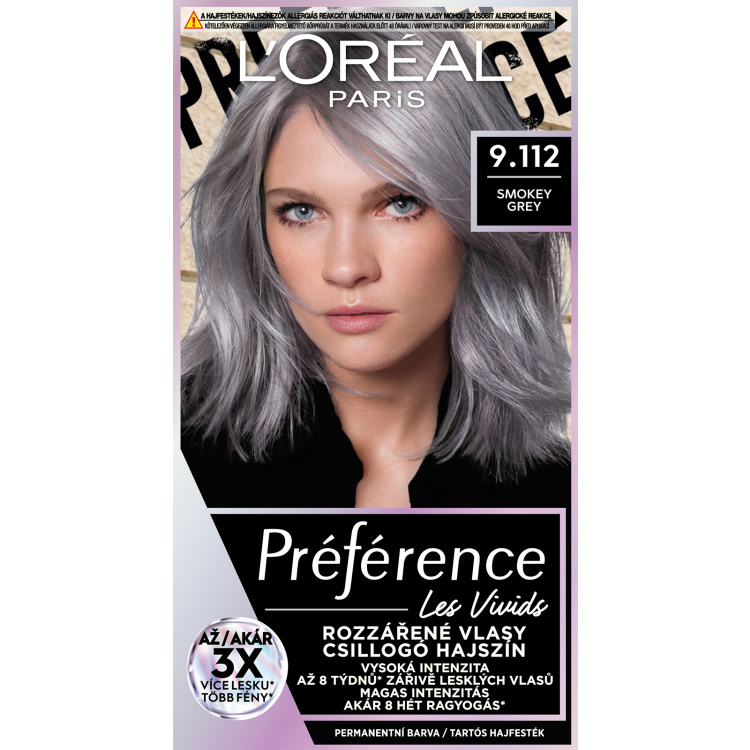 L&#039;oreal Paris Préférence Vivid Colors barva na vlasy, Smokey Grey 9.112