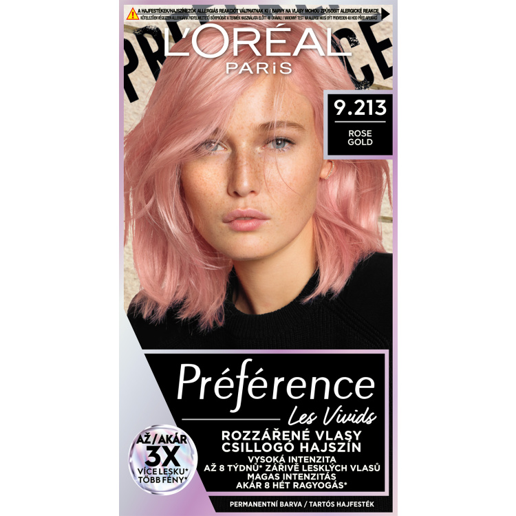 L'oreal Paris Préférence Vivid Colors barva na vlasy, Rose Gold 9.213