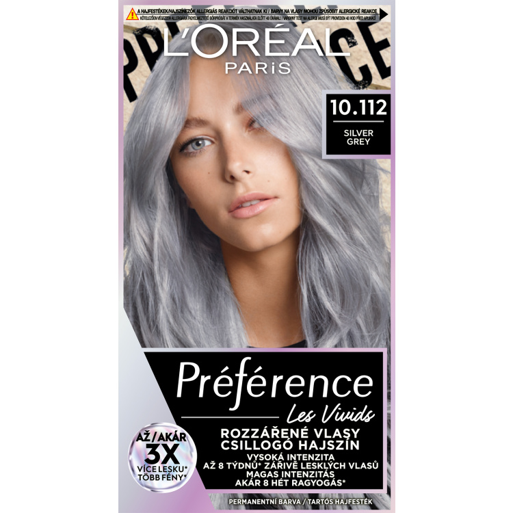 L&#039;oreal Paris Préférence Vivid Colors barva na vlasy, Silver Grey 10.112