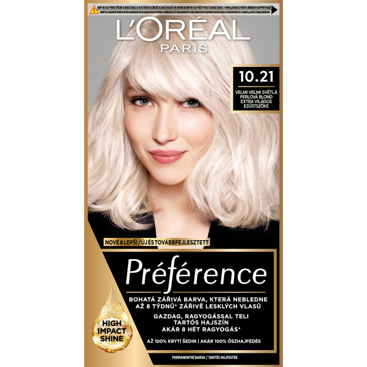 L&#039;oreal Paris Préférence barva na vlasy, Stockholm, velmi světlá perlová blond 10.21
