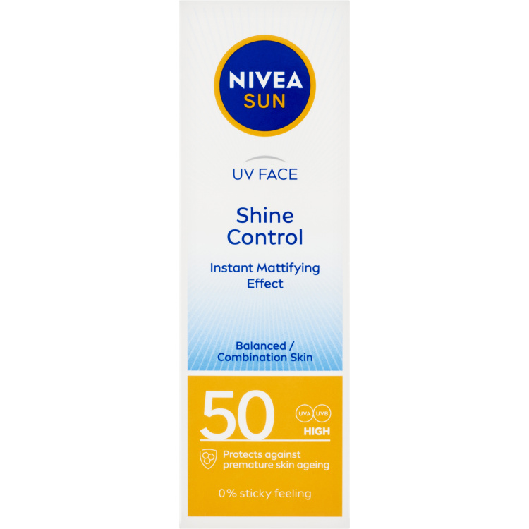 Nivea Sun Shine Control zmatňující pleťový krém na opalování, OF 50, 50 ml