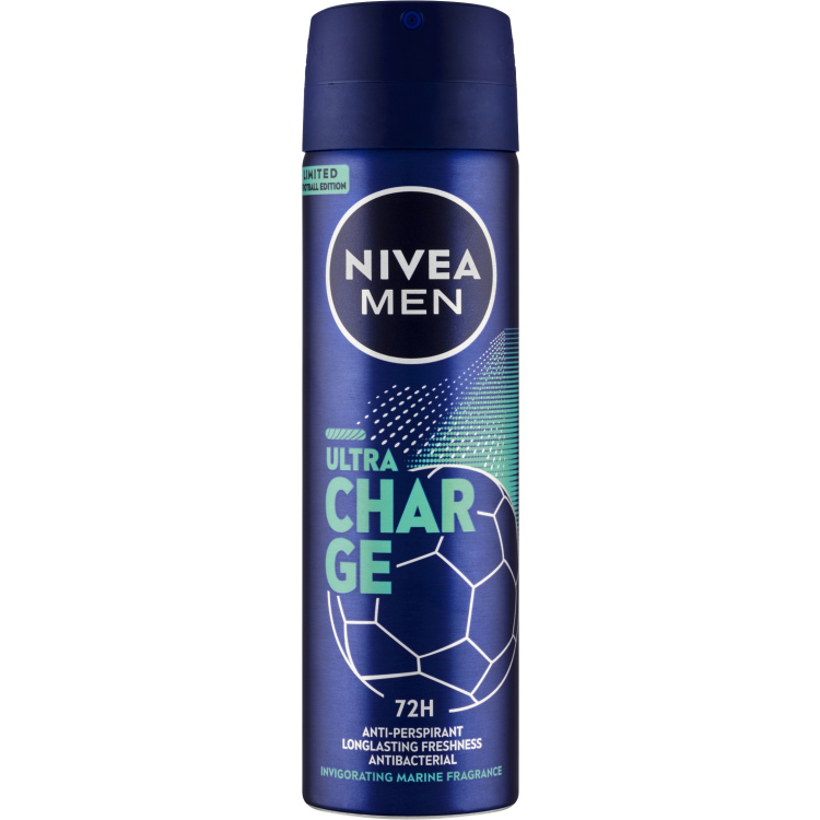 Nivea Men Ultra Charge antiperspirant ve spreji, 150 ml