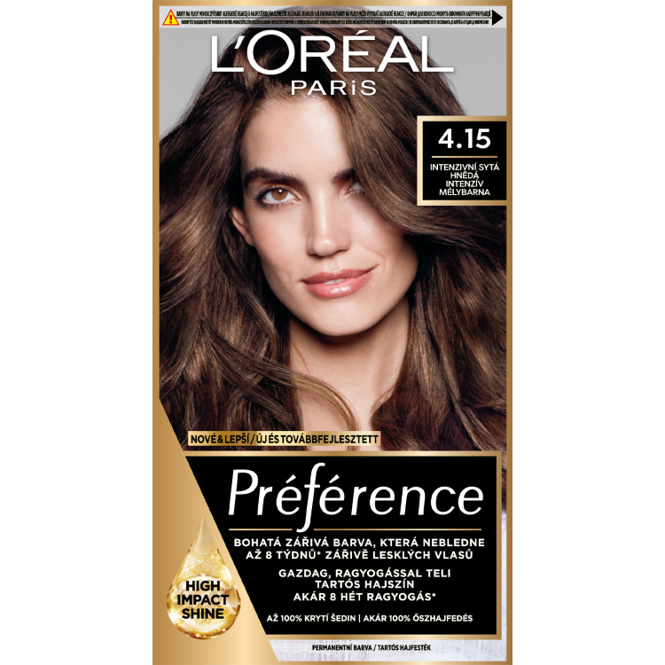 L'oreal Paris Préférence barva na vlasy, intenzivní sytá hnědá 4.15