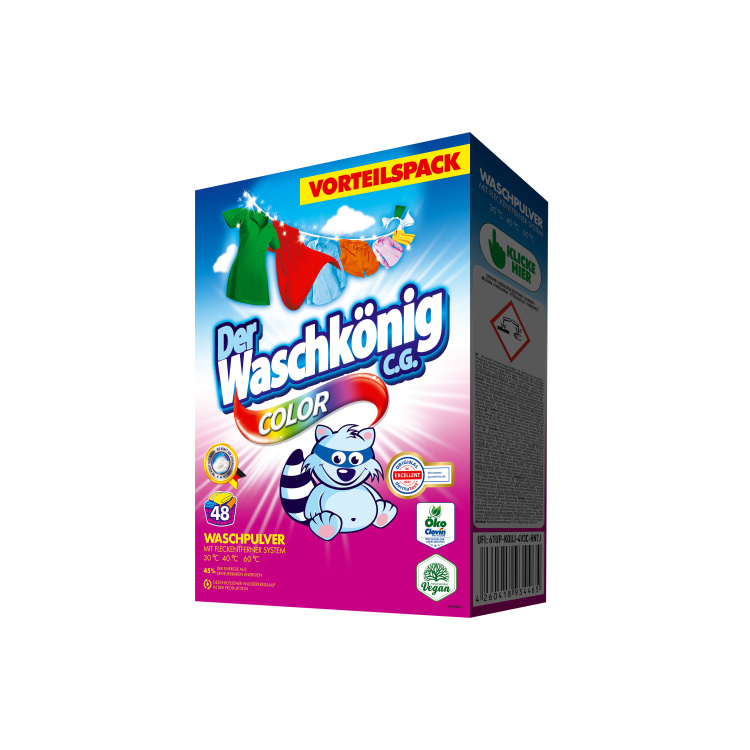 Waschkönig prací prášek Color, 48 praní, 2,88 kg