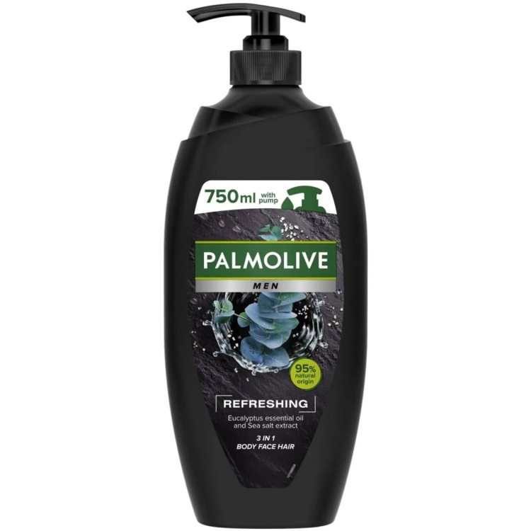 Palmolive Men Refreshing sprchový gel 3v1 pro muže pumpa, 750 ml