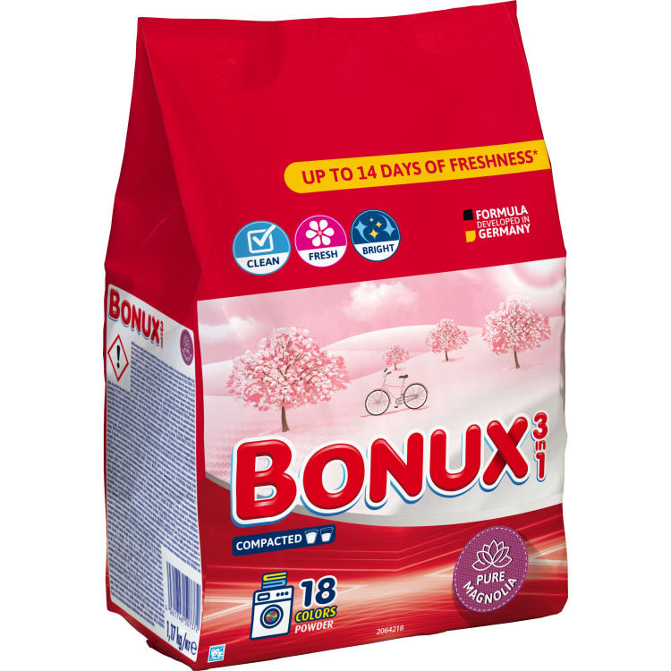 Bonux prací prášek Color Pure Magnolia 1,17 kg, 18 dávek