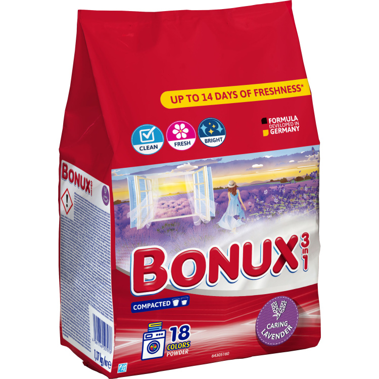 Bonux prací prášek Color Caring Lavender 1,17 kg, 18 dávek
