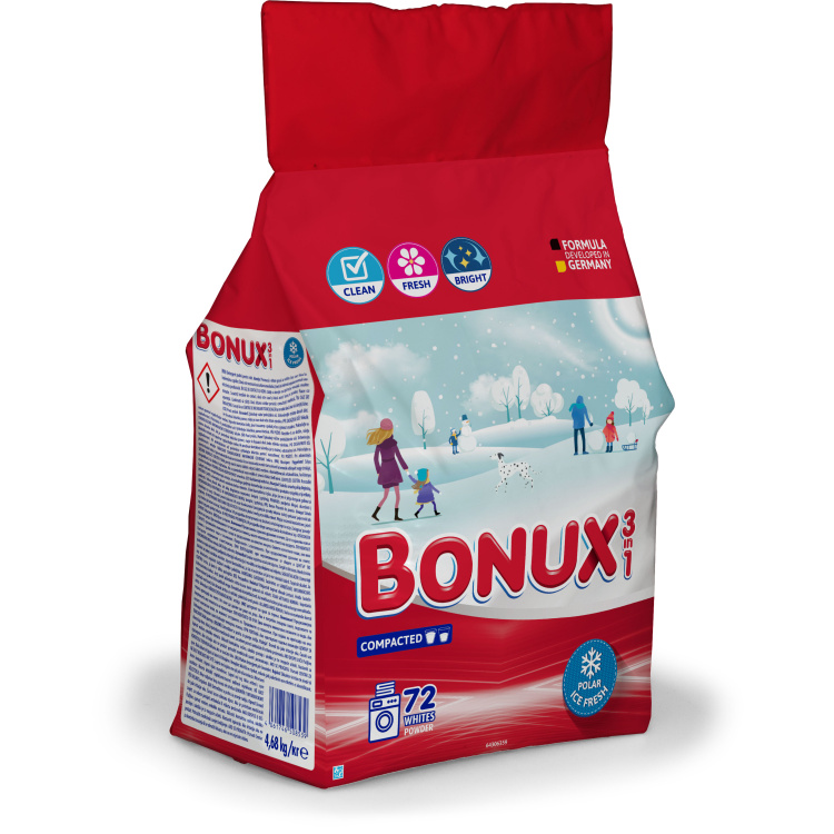 Bonux prací prášek White Polar Ice Fresh, 4,68 kg, 72 dávek