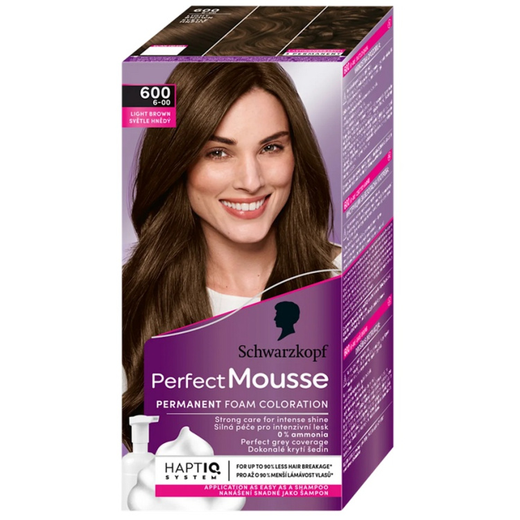 Schwarzkopf Perfect Mousse barva na vlasy 6-00 (600) světle hnědý
