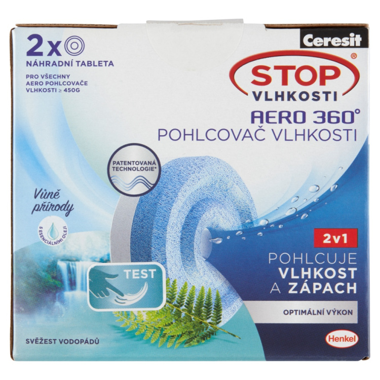 Ceresit Stop Vlhkosti Aero 360° náhradní tablety svěžest vodopádů 2 x 450g