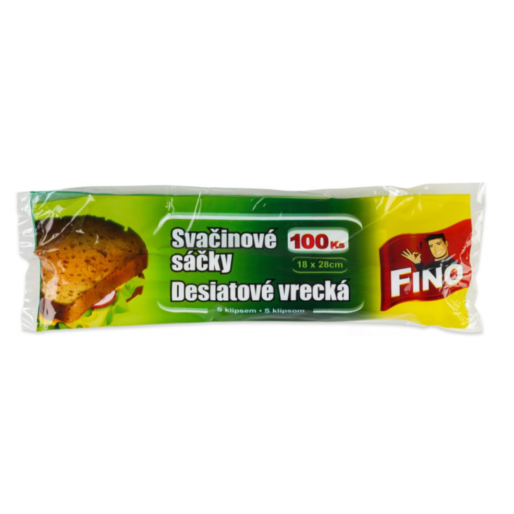 Fino mikroténové sáčky s klipsem 18 x 20 cm, 100 ks, 7µm