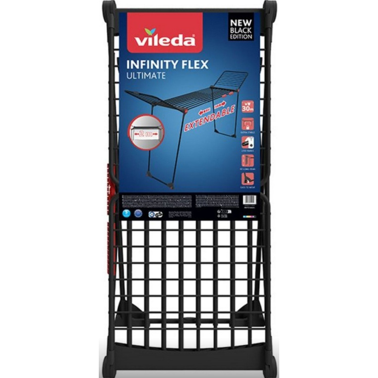 Vileda Infinity Flex sušák na prádlo, černý, 30 m