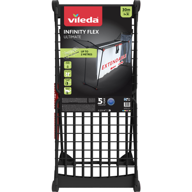 Vileda Infinity Flex sušák na prádlo, černý, 30 m