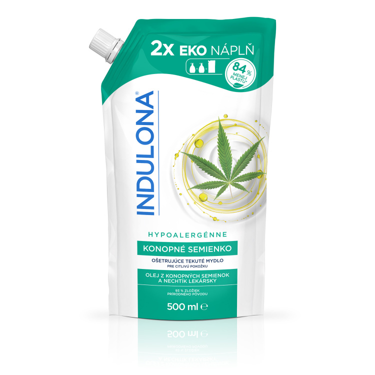Indulona tekuté mýdlo Konopné semínko, náhradní náplň, 500 ml