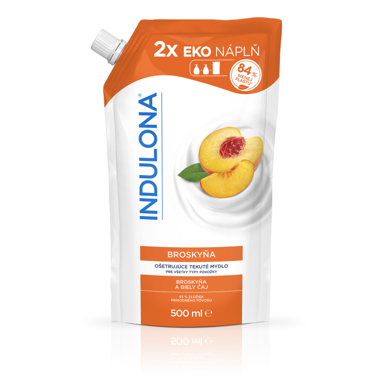 Indulona pečující tekuté mýdlo Broskev - náhradní náplň 500ml