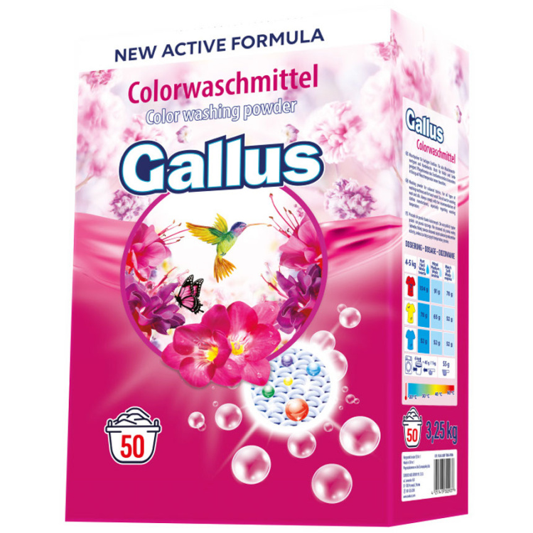 Gallus prací prášek, 50 dávek, color, 3,25 kg