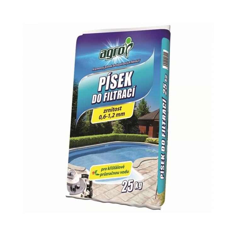 Agro křemenný písek pro pískové filtrace, 0,6 až 1,2 mm, 25 kg
