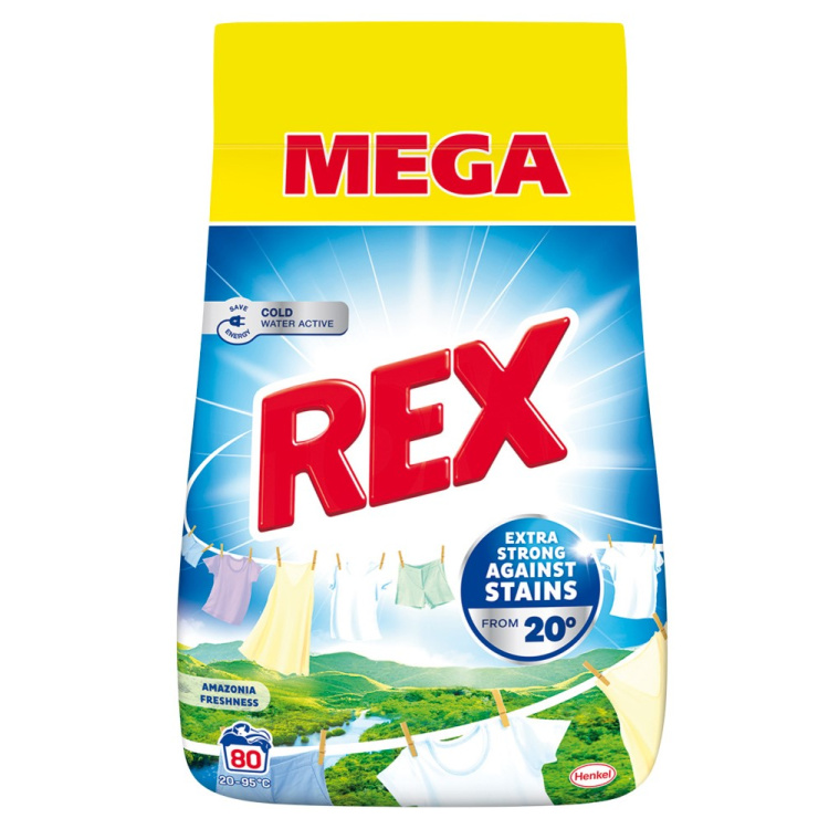 REX prací prášek Amazonia Freshness 80 praní, 4,4kg