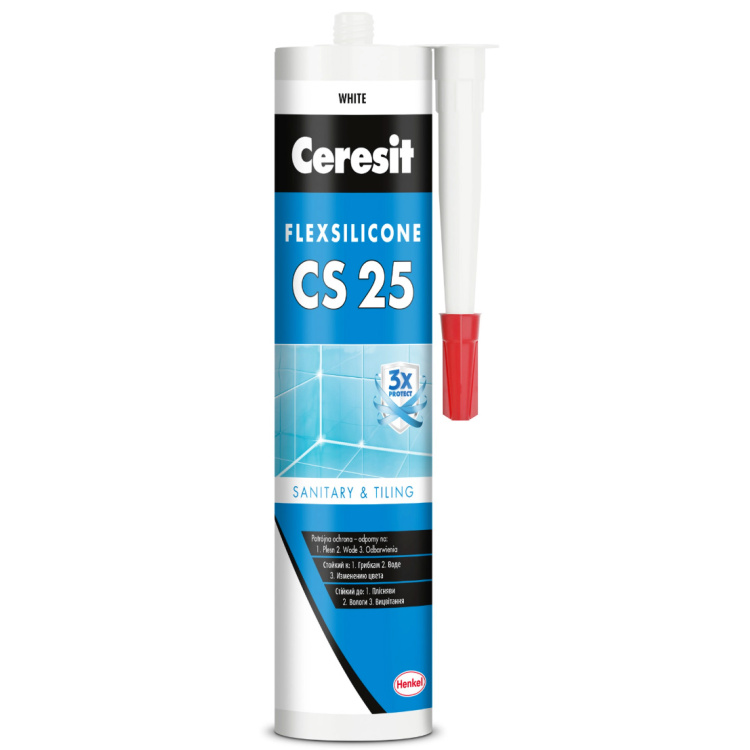 Ceresit CS25 sanitární silikon, carrara, 280 ml