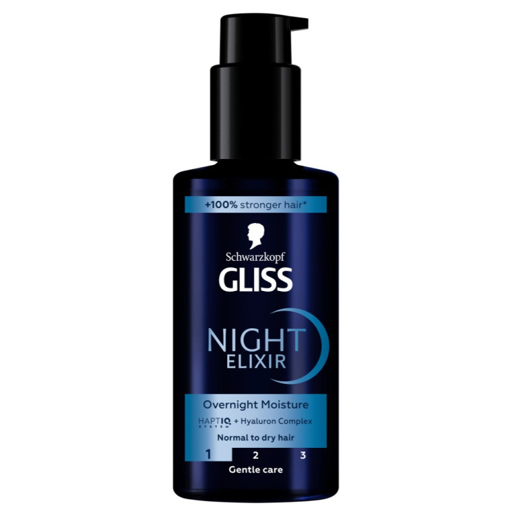 Gliss noční elixír na vlasy Overnight Moisture 100ml