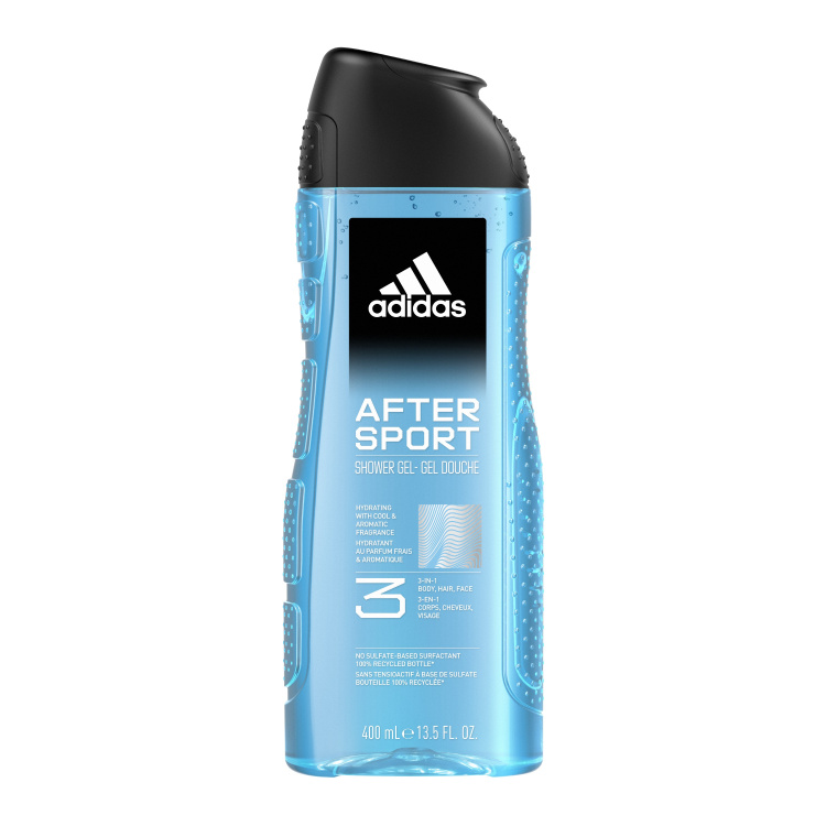 Adidas After Sport 3v1 sprchový gel na tělo, vlasy a pleť pro muže 400 ml