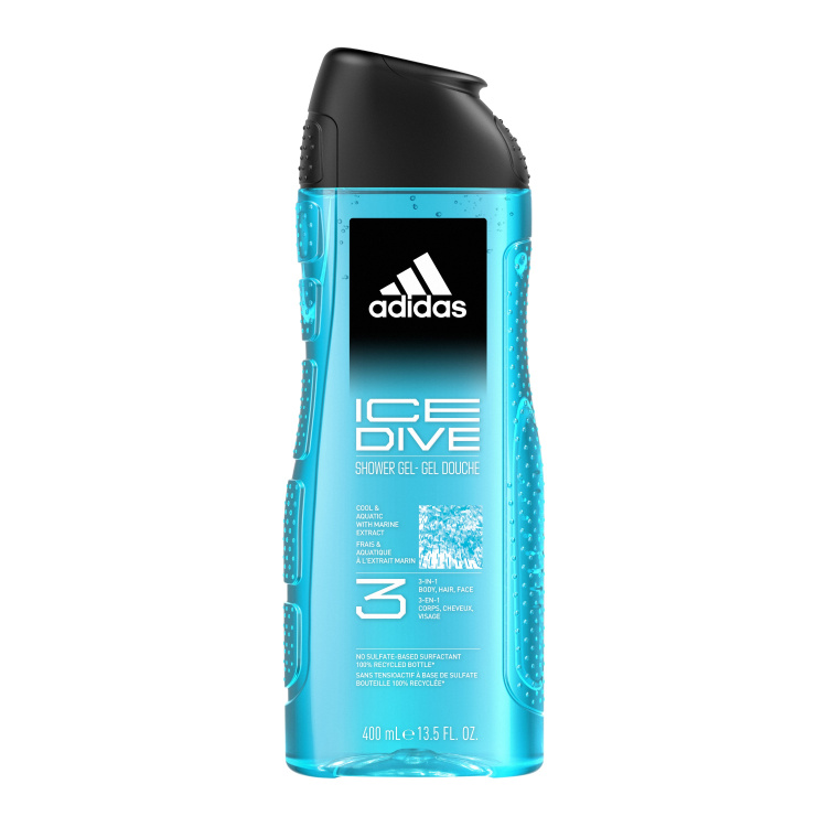 Adidas Ice Dive 3v1 sprchový gel na tělo, vlasy a pleť pro muže 400 ml