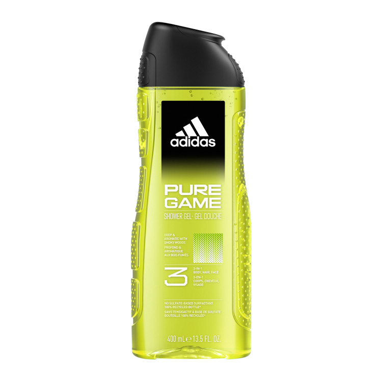 Adidas Pure Game 3v1 sprchový gel na tělo, vlasy a pleť pro muže 400 ml