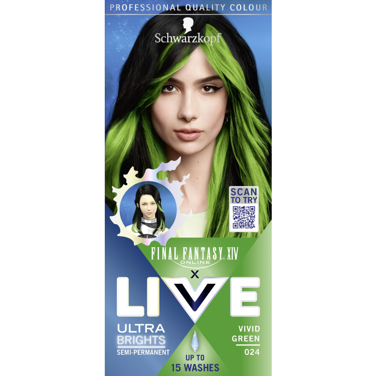 Schwarzkopf Live Ultra Brights semi-permanentní barva na vlasy 024 Zářivá zelená 50ml