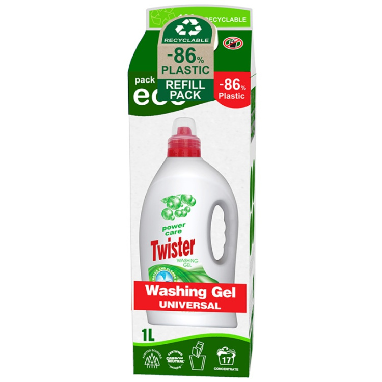 Twister prací gel univerzální 17 dávek, 1 L