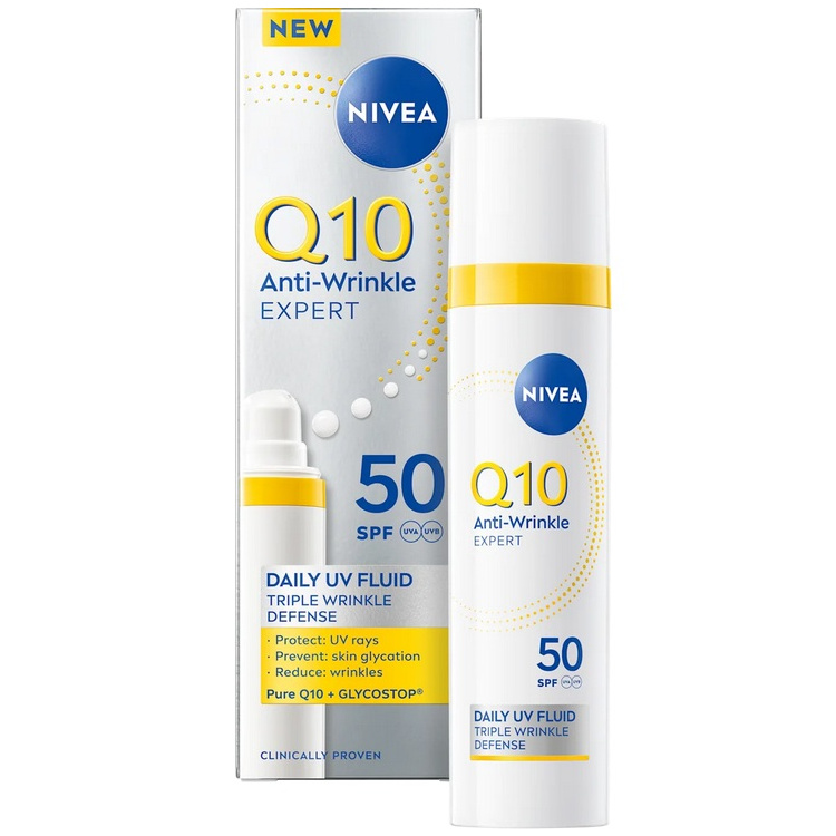 Nivea Q10 UV Fluid OF 50 denní krém proti vráskám, 40 ml