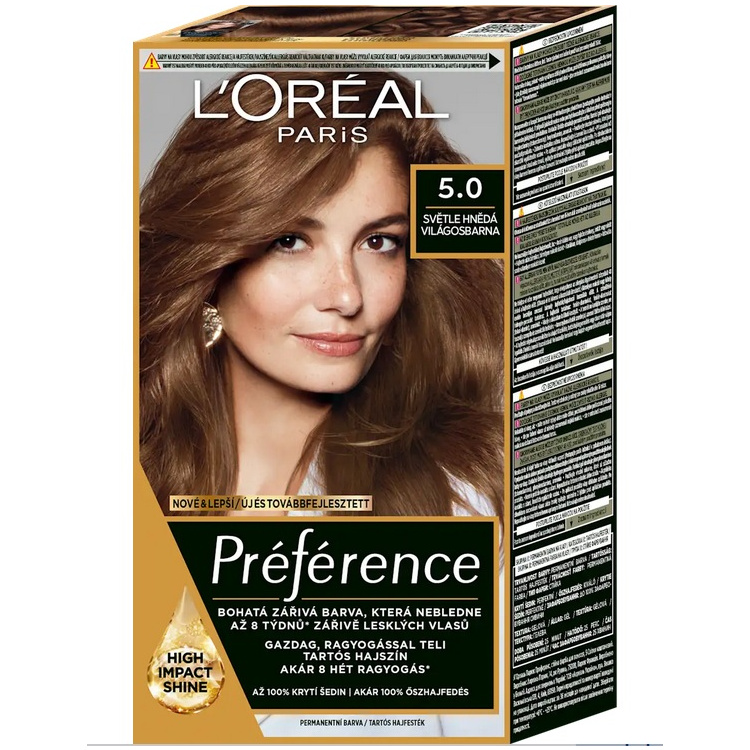 L&#039;Oraál Paris Préférence barva na vlasy 5.0 světle hnědá