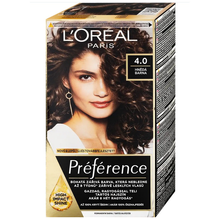 L&#039;Oreál Paris Préférence barva na vlasy 4.0 hnědá