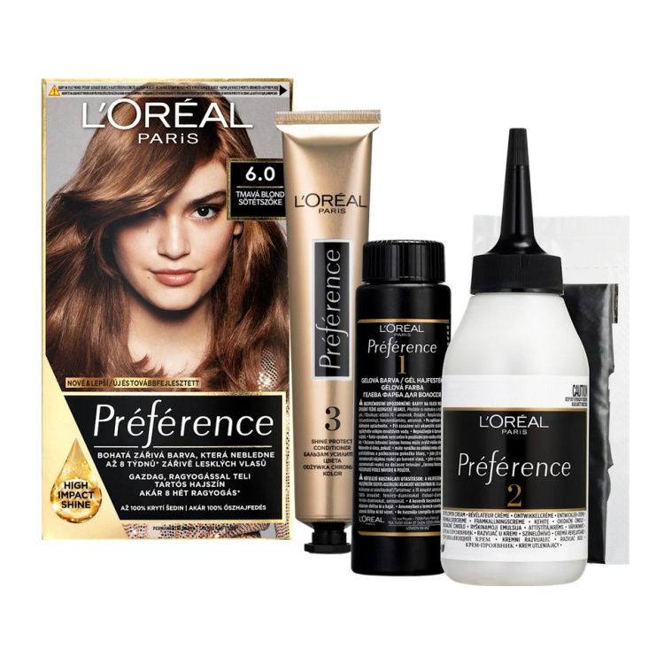 L&#039;Oreál Paris Préférence barva na vlasy 6.0 tmavá blond