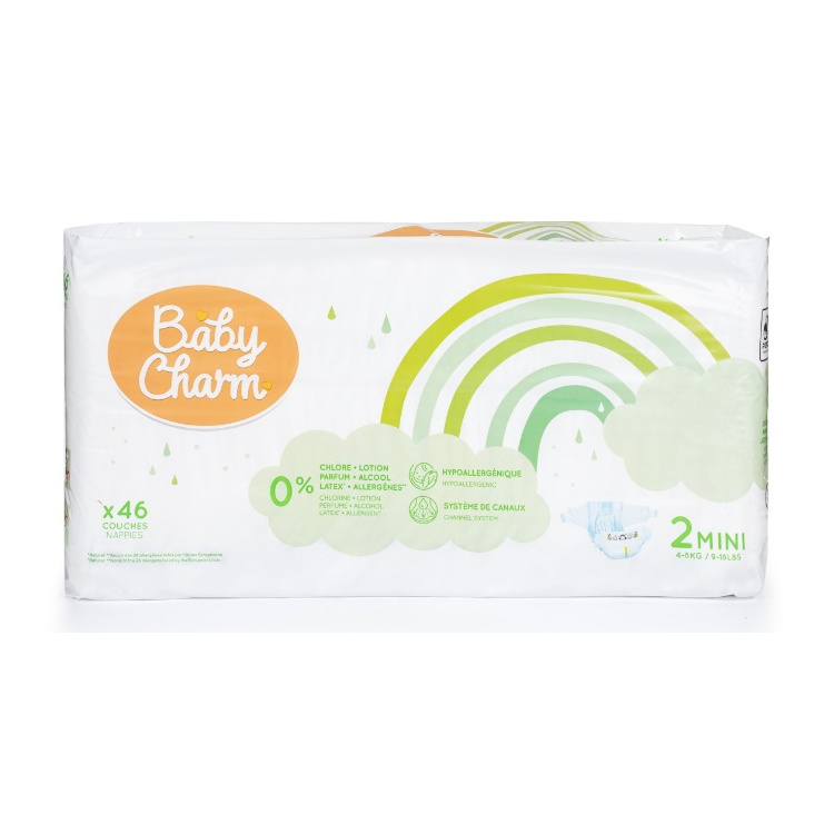 Baby Charm jednorázové plenky Super Dry Flex Mini 3-6 kg, 46 ks