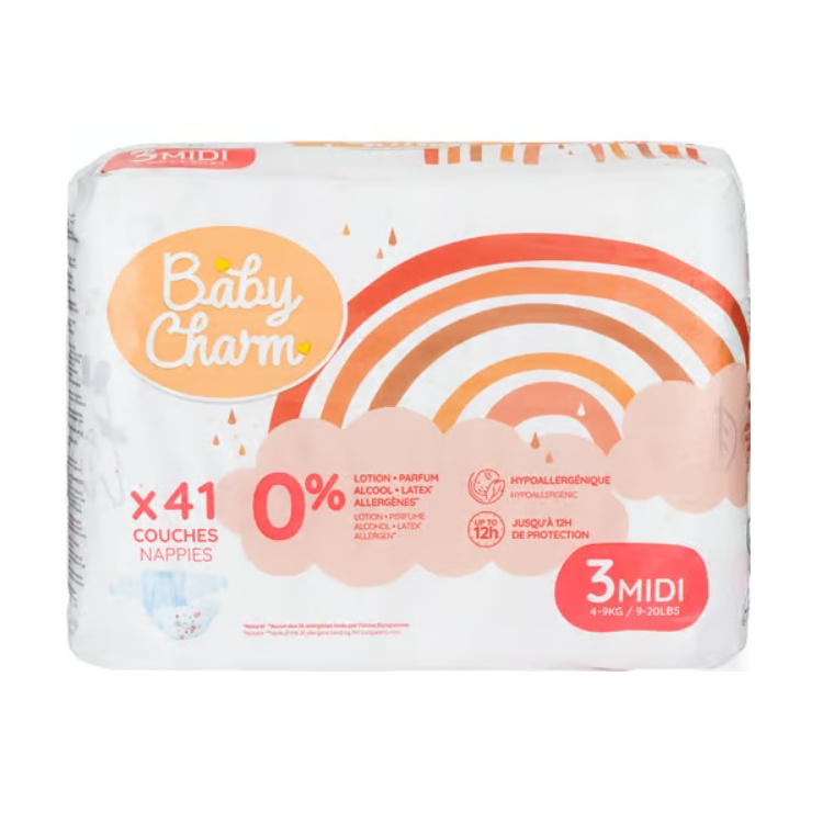 Baby Charm jednorázové plenky Super Dry Flex Midi 4-9 kg, 41 ks