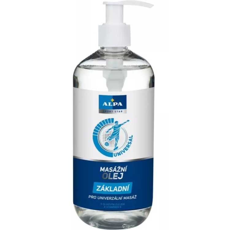 Alpa Sport Star Universal Základní masážní olej s olivovým olejem a vitamínem E 500 ml